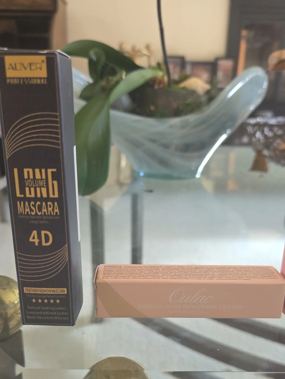 Oulac Cosmetics Sensual Glow Rich Creme Lipstick Bare & 4d Mascara Bundle